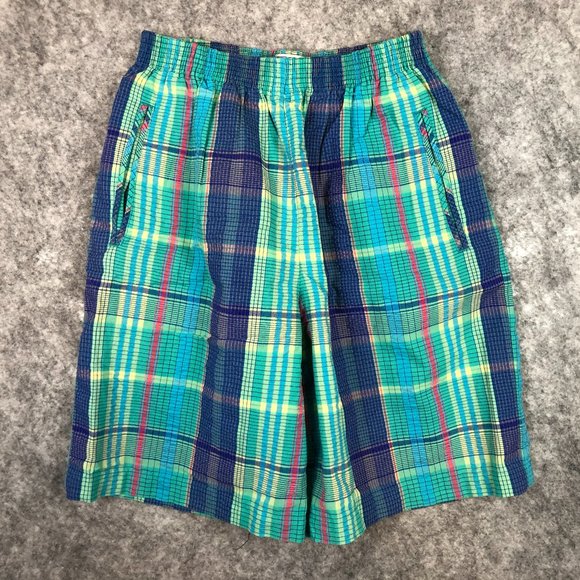 Vintage Pants - Vintage High Waisted Shorts Sz S 4 6 Womens Plaid Printed Pull On Flowy Wide Leg